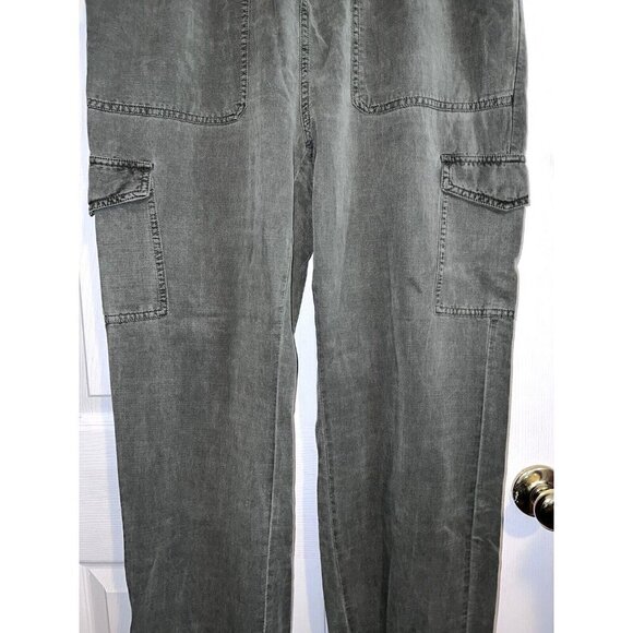 NWT 7 FOR ALL MANKIND Jogger Pants Womens Green Light Wash Drawstring Sz M - Picture 5 of 13